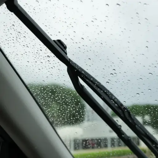 雨下得很大，我不得不打开挡风玻璃雨刷器。