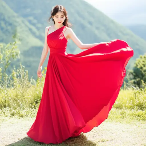 她喜欢穿颜色鲜艳的衣服。