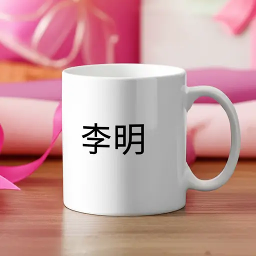 我收到了一个上面有我名字的马克杯作为生日礼物。
