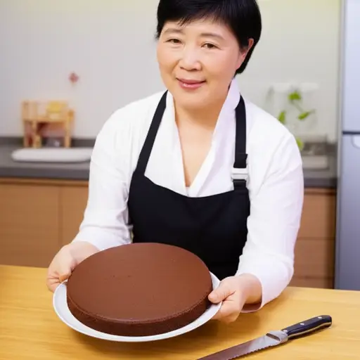 我妈妈做的巧克力蛋糕非常好吃。