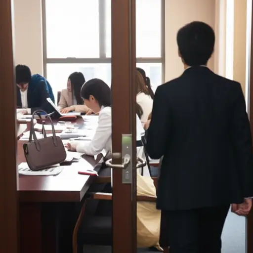 会议一结束，他就离开了房间。