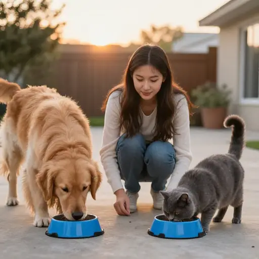 她养了一只猫和一只狗。